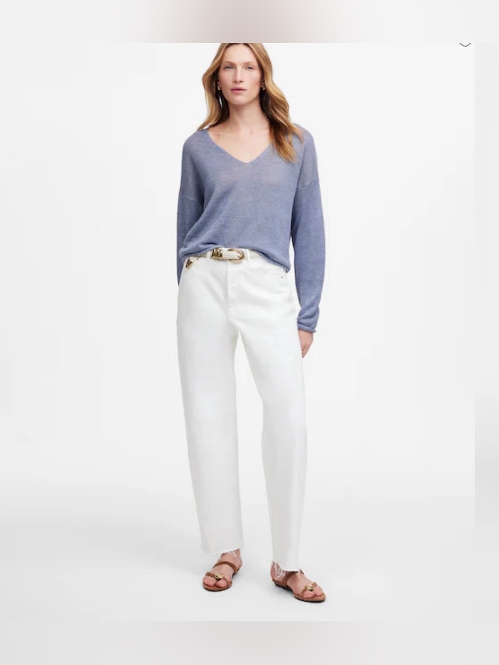 Madewell Pieced Barrel Leg Frayed Hem Jeans Size 25